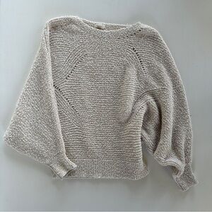 Cream Dolman batwing knit sweater